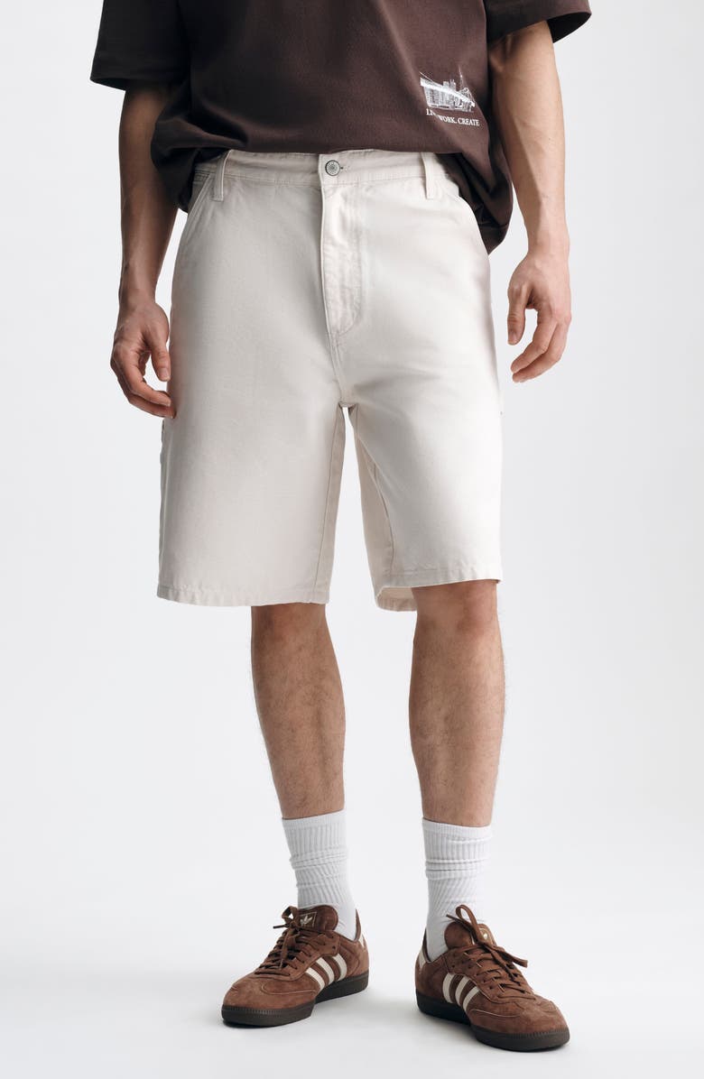 Brooklyn Industries Williamsburg Relaxed Fit Canvas Carpenter Shorts, Main, color, Cream Colored Canva