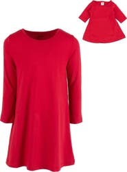 Leveret Girls Cotton Dress with Matching Doll Dress, Printed Design