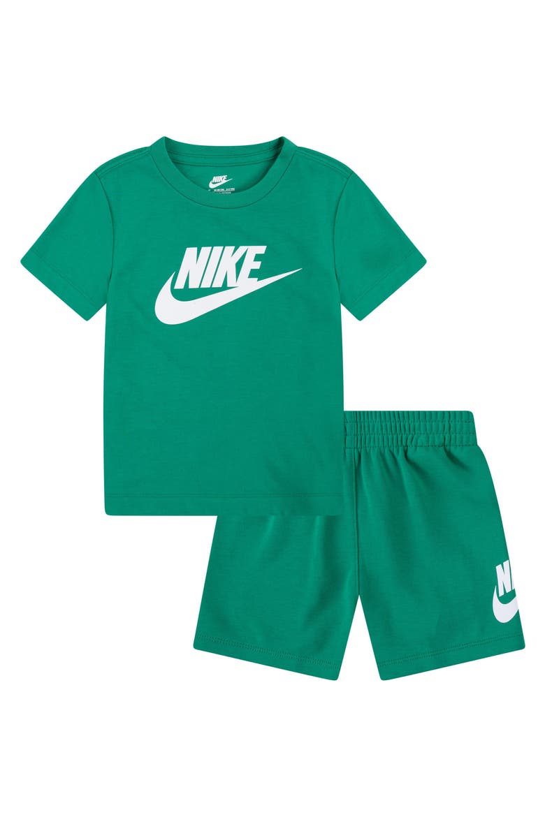 Kids' Club Logo Graphic T-Shirt & Shorts Set, Main, color, STADIUM GREEN