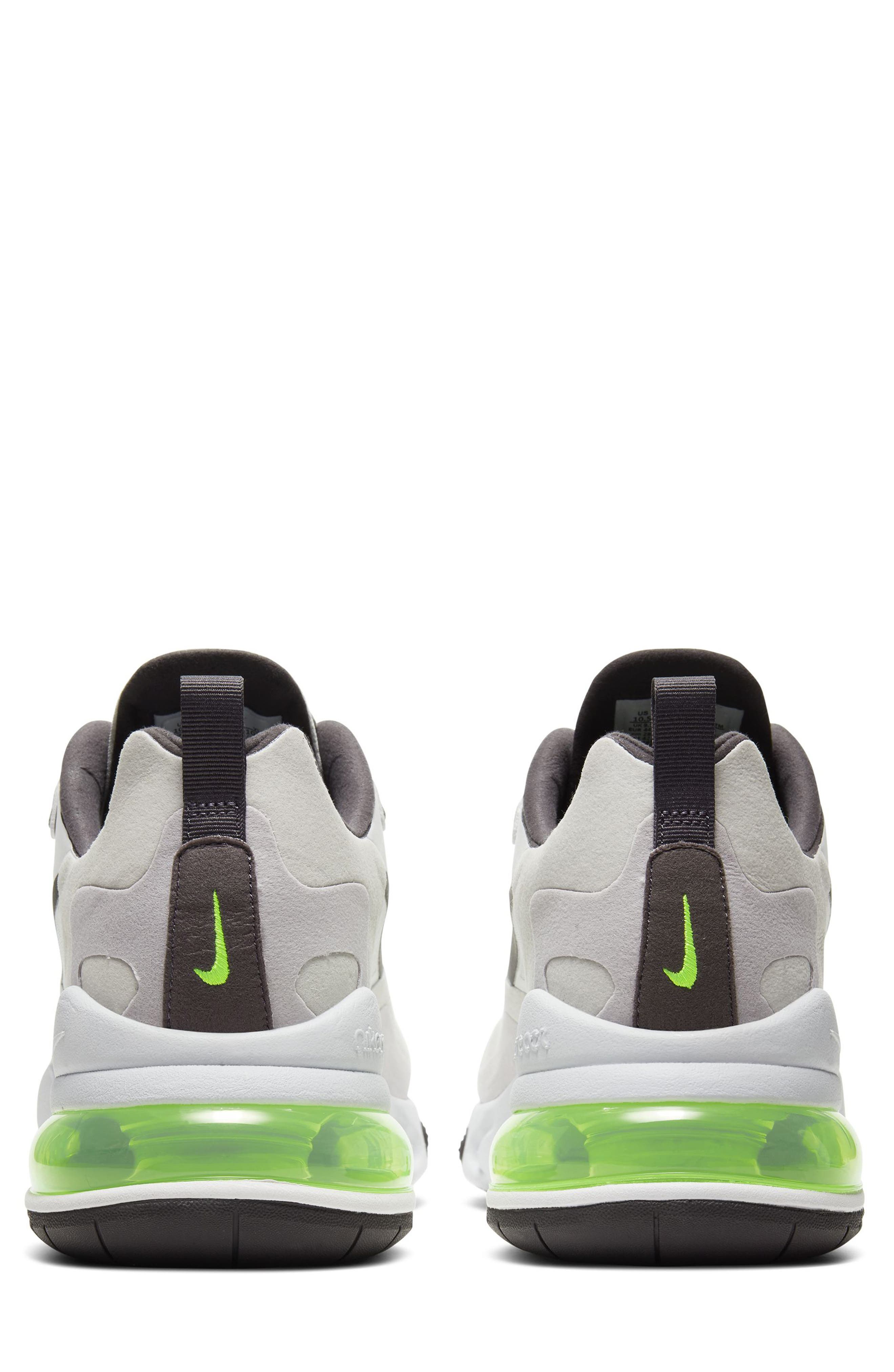 Air Max 270 React Sneaker, Alternate, color, WHITE/ GREY/ SILVER LILAC