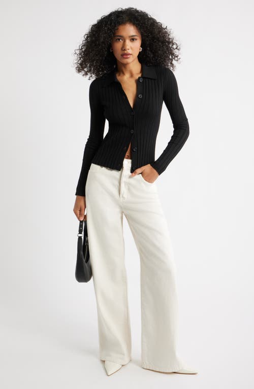 Open Edit Collared Rib Cardigan