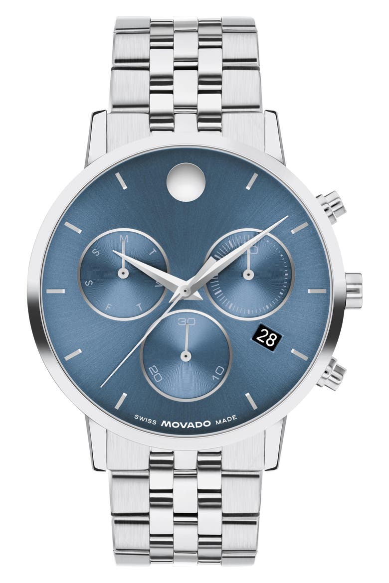 Museum Classic Chronograph Bracelet Watch, 42mm, Main, color, BLUE