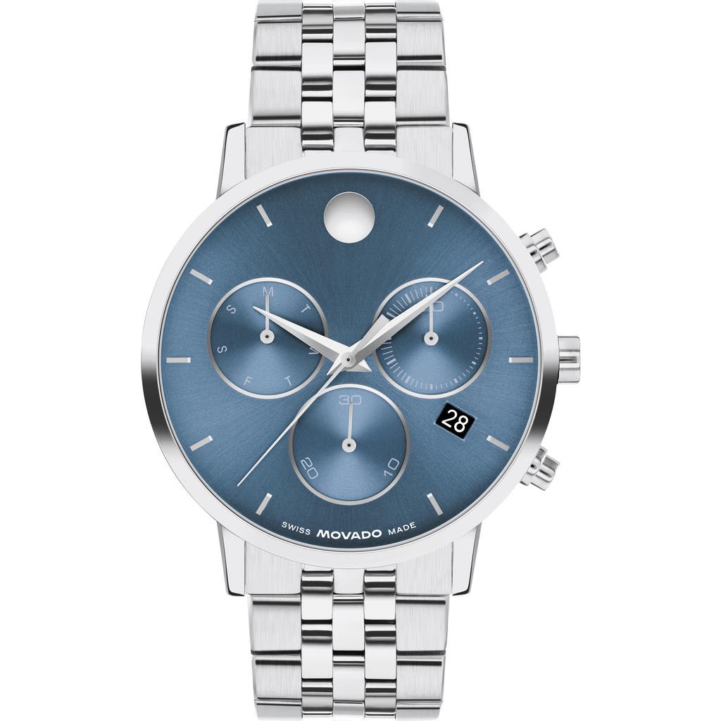 Movado Museum Classic Chronograph Bracelet Watch, 42mm In Blue