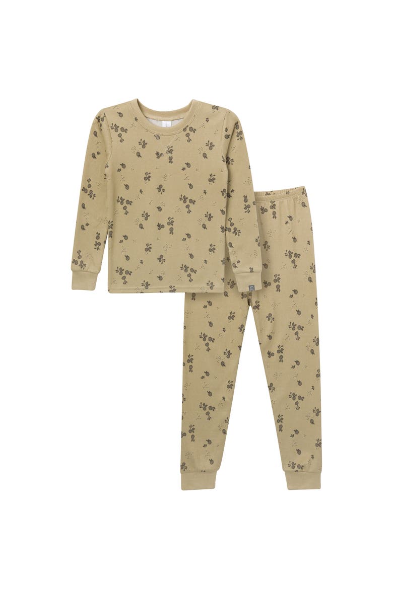 Hacci Sung Fit Footless Pajama Set, Main, color, Olive Gray