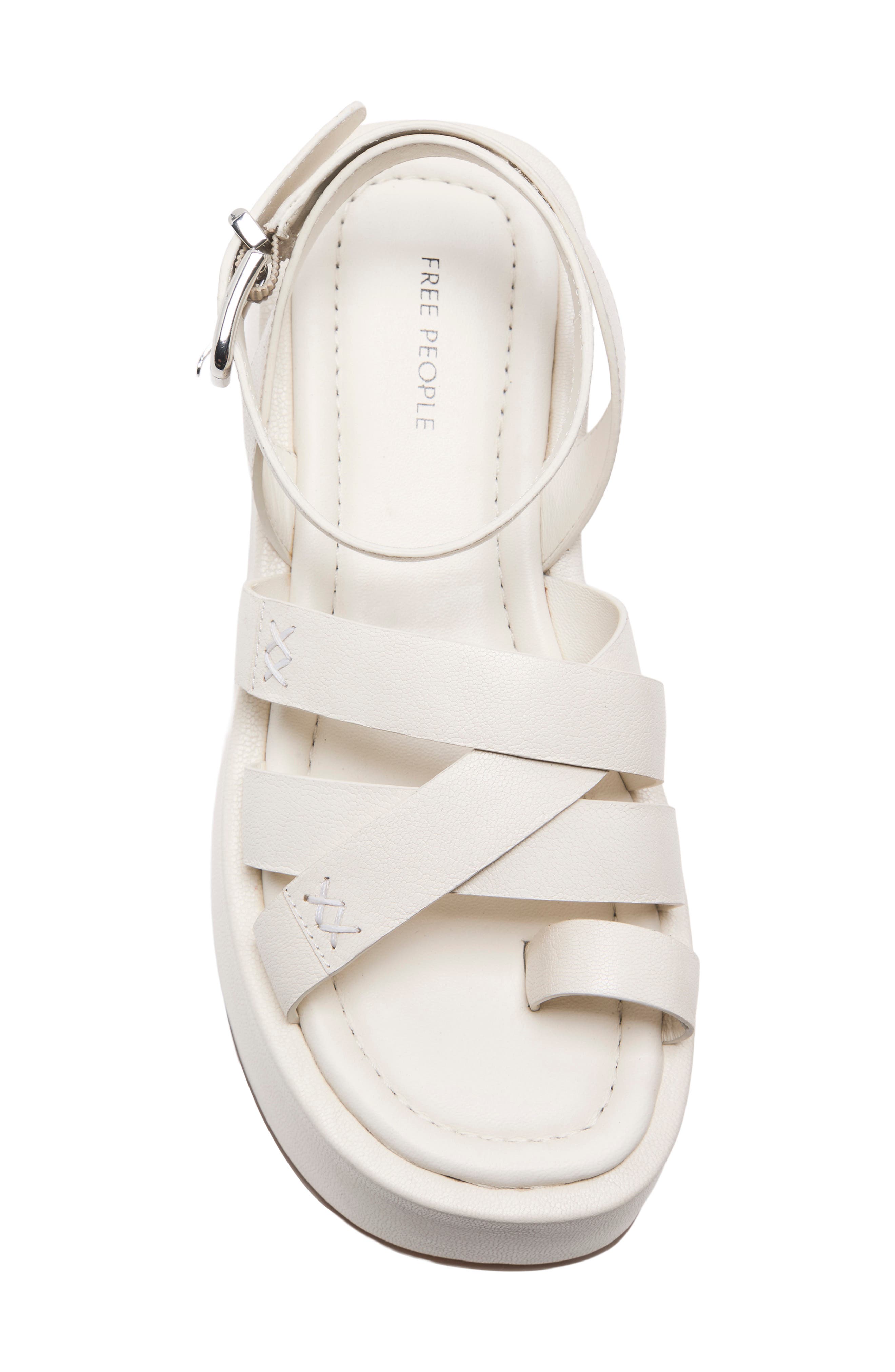 Hazel Platform Sandal, Alternate, color, BONE LEATHER