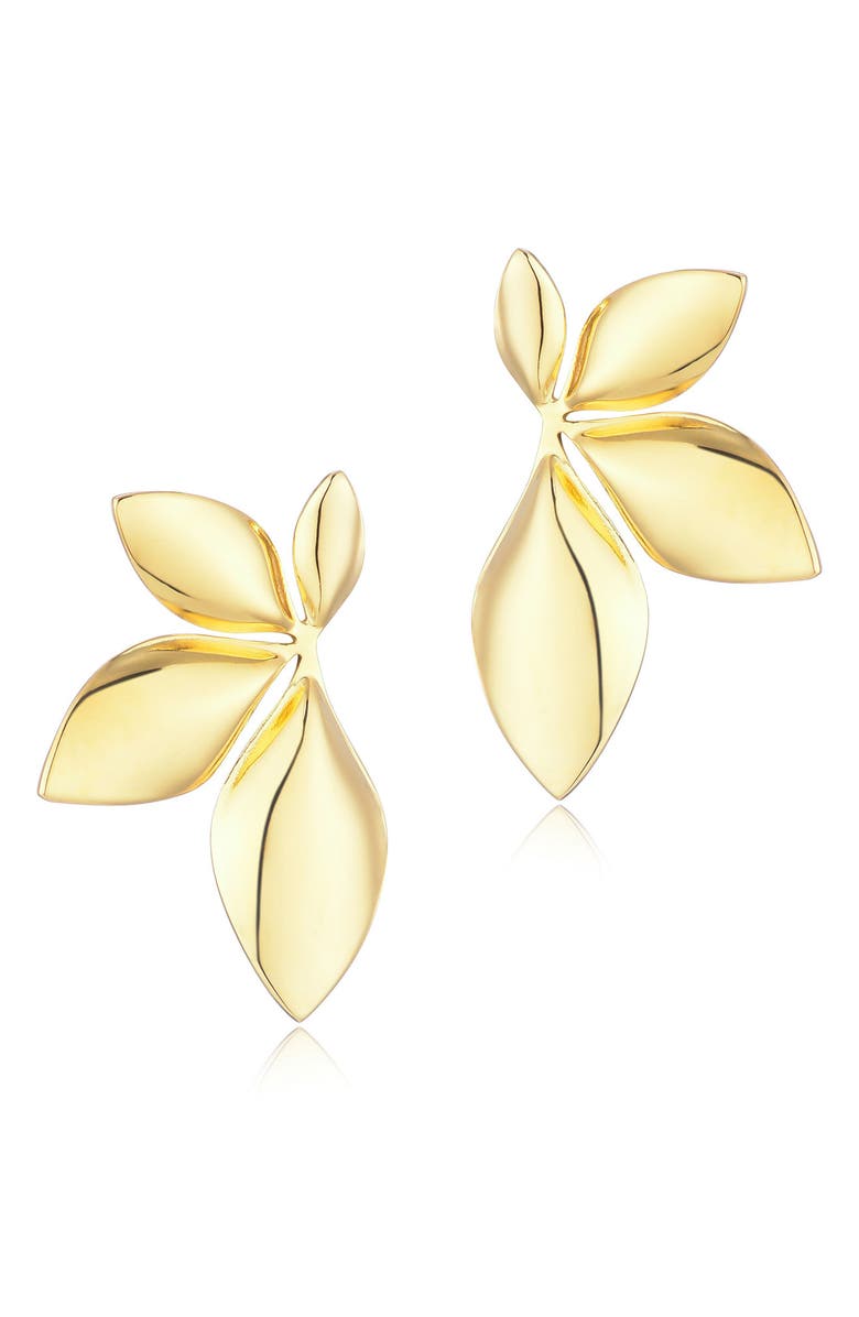 Adornia Flower Stud Earrings, Main, color, Gold