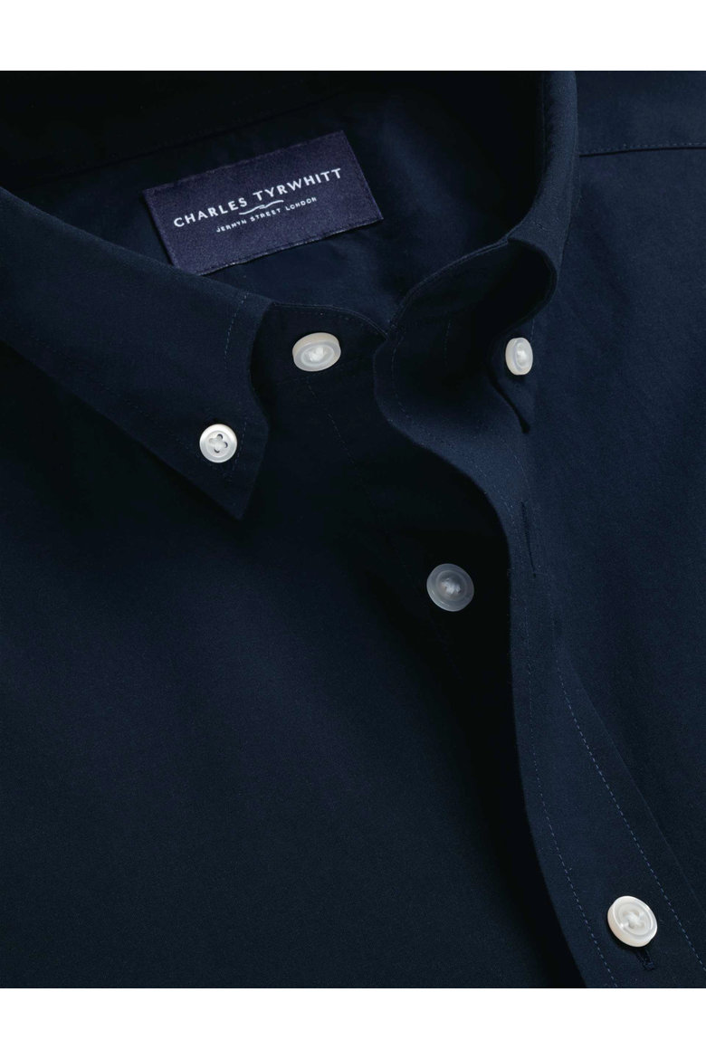 Plain Stretch Washed Poplin Shirt, Alternate, color, Dark Blue