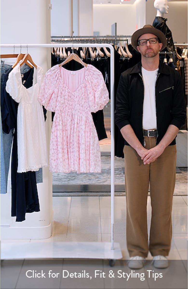 Floral Print Puff Sleeve Minidress, sales video thumbnail