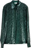 Dries Van Noten Chowy Sequin Button-Up Shirt