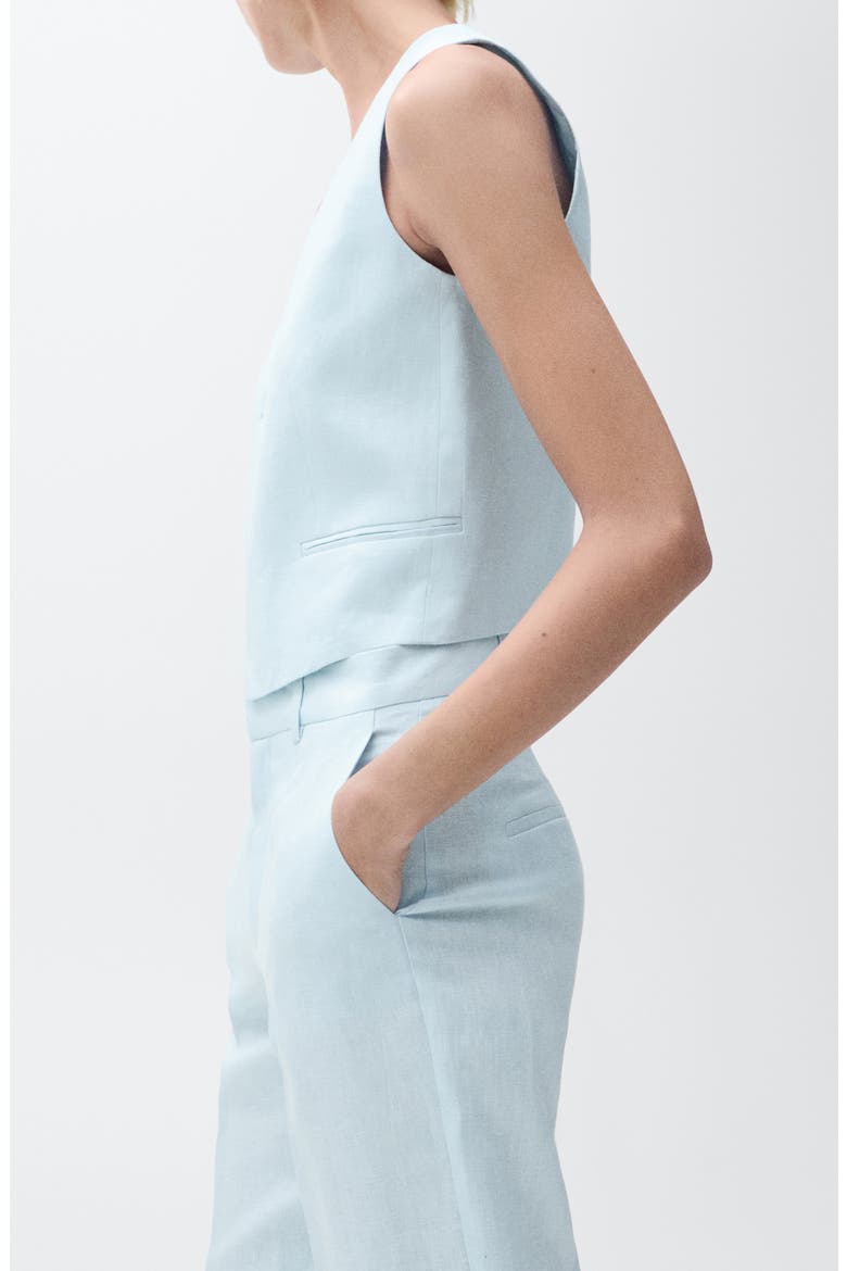 Linen Vest, Alternate, color, SKY BLUE