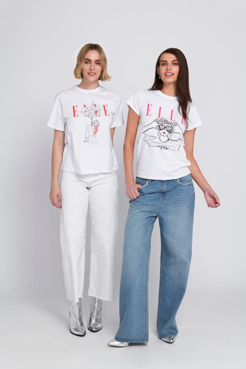 Elle Collection Heart Eyes Graphic Tee T-shirt In Blue