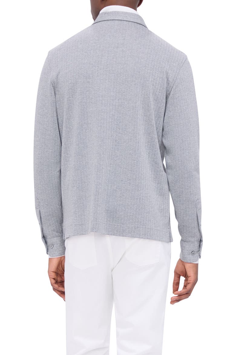 Long Sleeve Cotton Blend Polo, Alternate, color, CEMENT