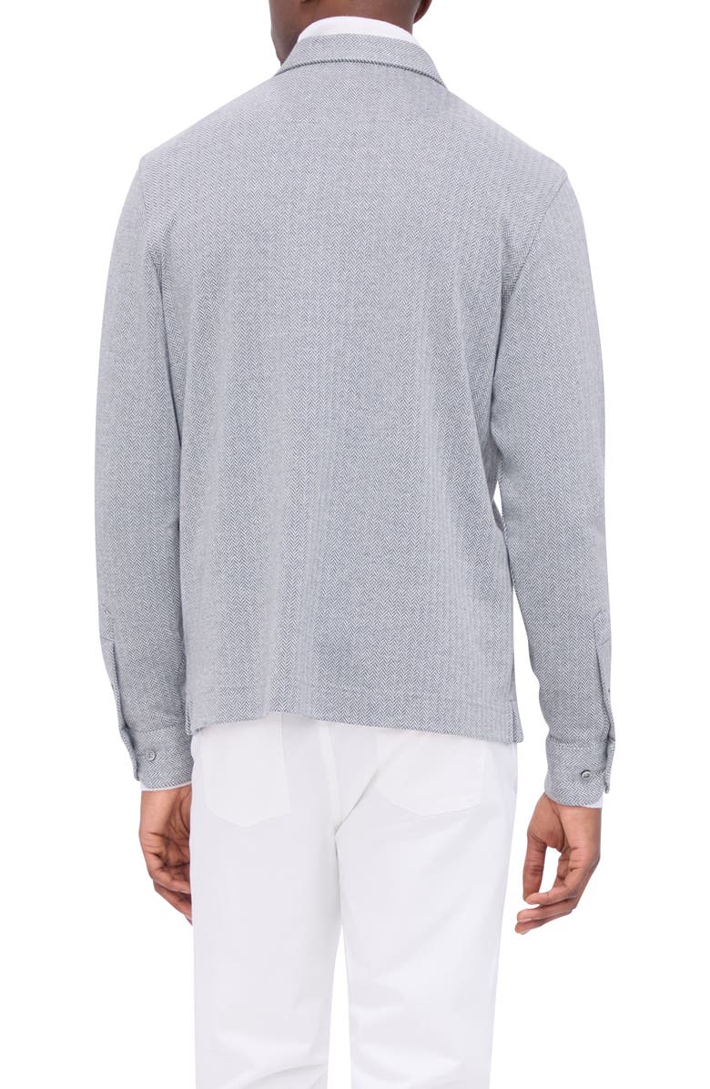 Bugatchi Long Sleeve Cotton Blend Polo, Alternate, color, Cement