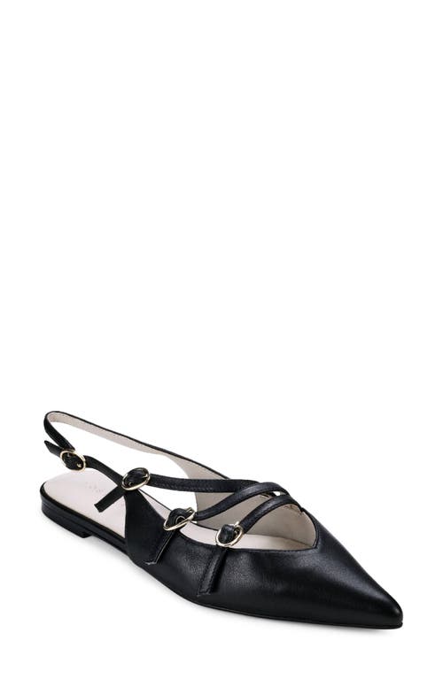 Yosi Samra Ava Slingback Pointed Toe Flat In Black