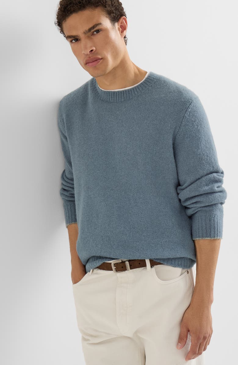 Brunello Cucinelli Alpaca, cashmere and wool sweater, Alternate, color, Cerulean