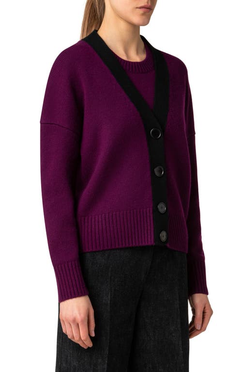 AKRIS PUNTO AKRIS PUNTO COLORBLOCK WOOL & CASHMERE CARDIGAN