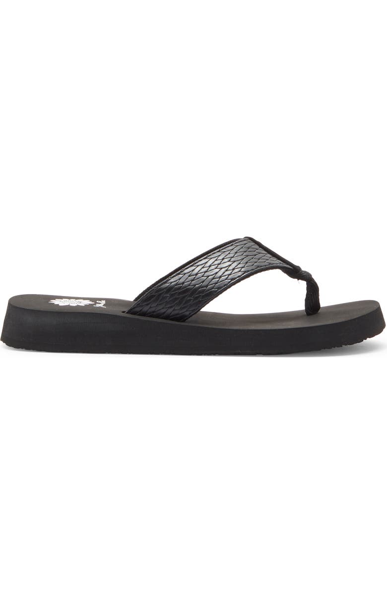 Yellow Box Premium Flax Platform Flip Flop, Alternate, color, Black