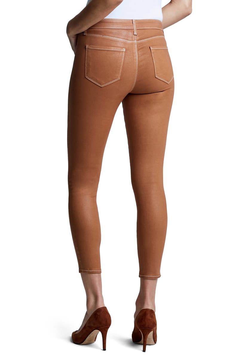 L'AGENCE Margot Coated Crop Jeans, Alternate, color, 