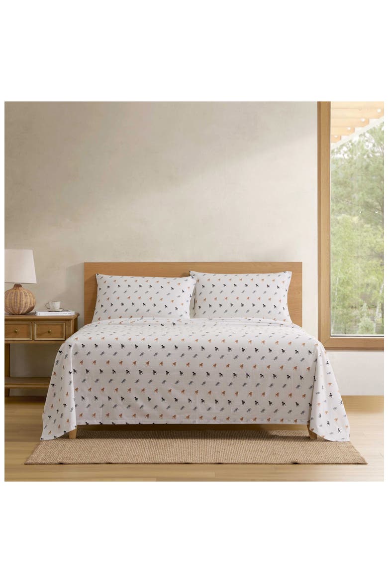 Sea Planes 200 Thread Count 100% Cotton Percale Sheet Set, Alternate, color, LIGHT BEIGE