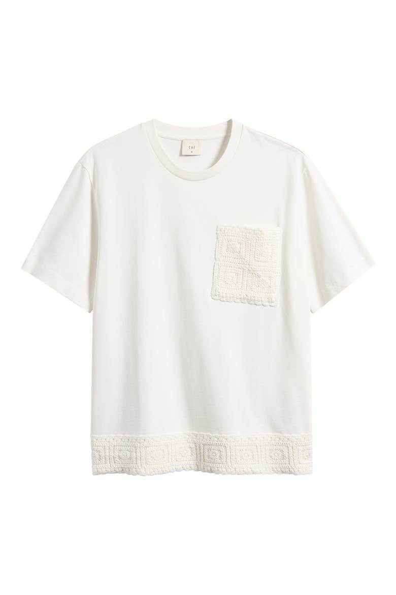 Inigo Crochet Trim T-Shirt, Alternate, color, WHITE-23