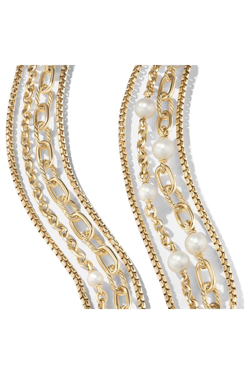 David Yurman DY Madison® Pearl Multi Row Chain Necklace in 18K Yellow ...