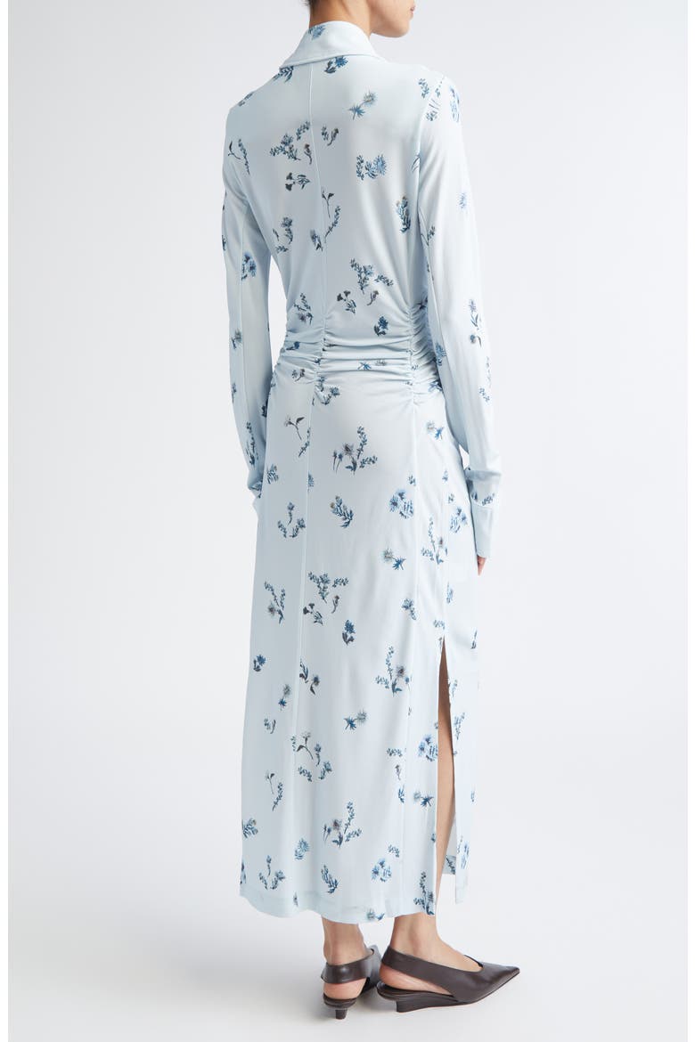 Claudia Floral Ruched Long Sleeve Jersey Shirtdress, Alternate, color, DANUBE SHIBORI FLOWER