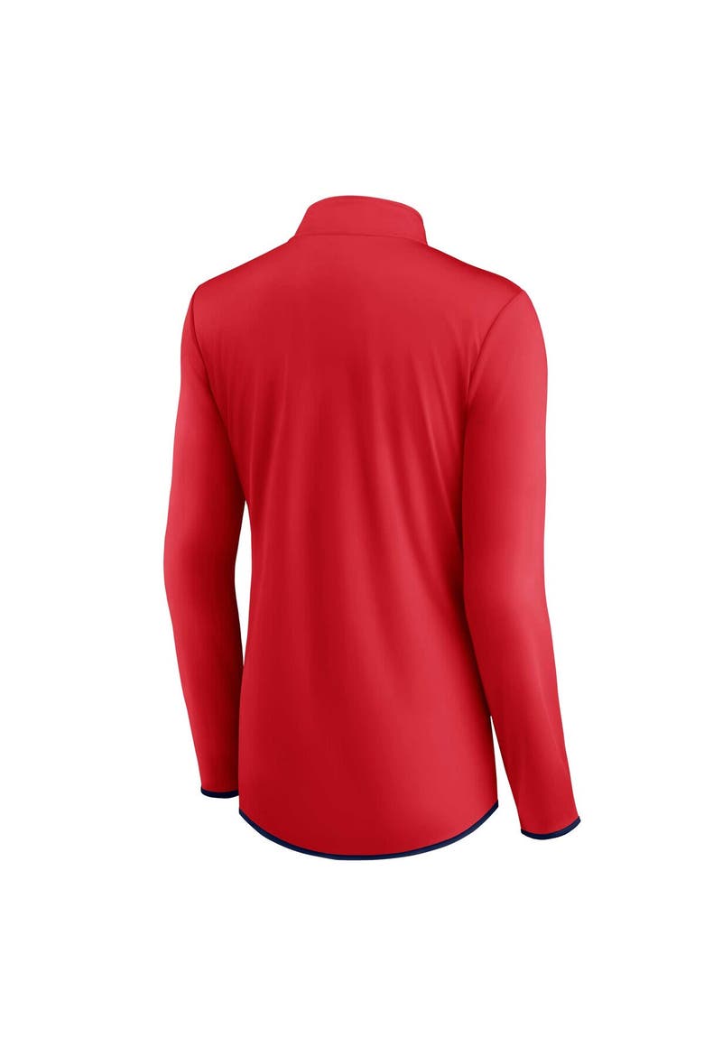 Women's Fanatics Branded Red Washington Nationals Corner Quarter-Zip Top, Alternate, color, Red