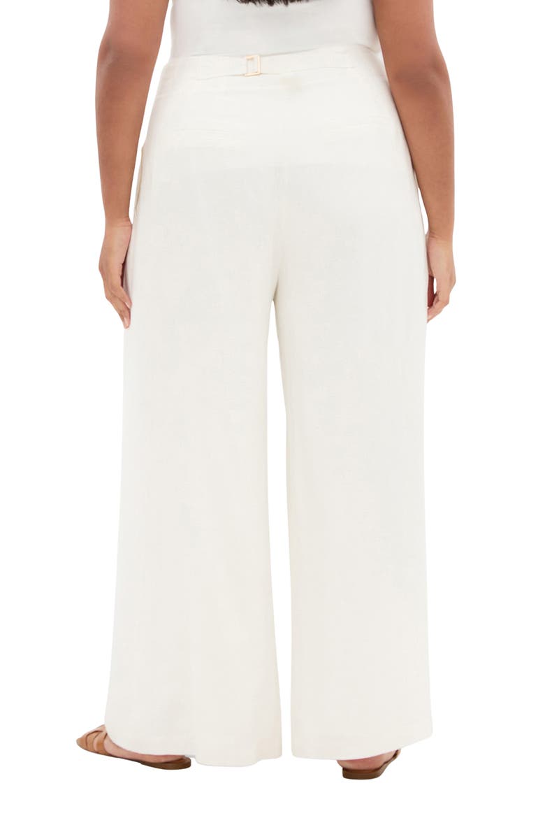 Abbie Wide Leg Linen Blend Pants, Alternate, color, IVORY
