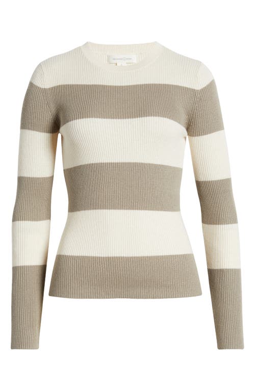 TREASURE & BOND TREASURE & BOND CREWNECK COTTON BLEND RIB SWEATER 