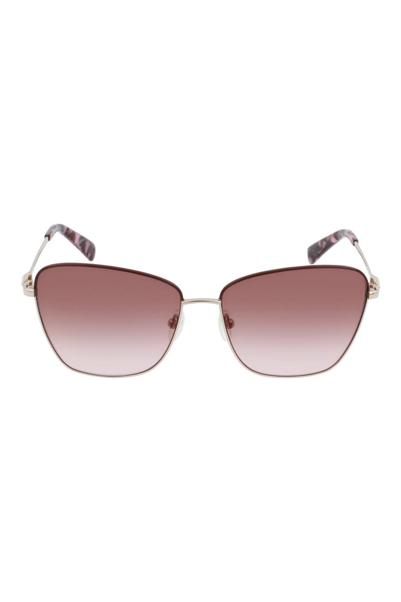Amazone 59mm Rectangle Sunglasses, Main, color, GOLD/ BROWN