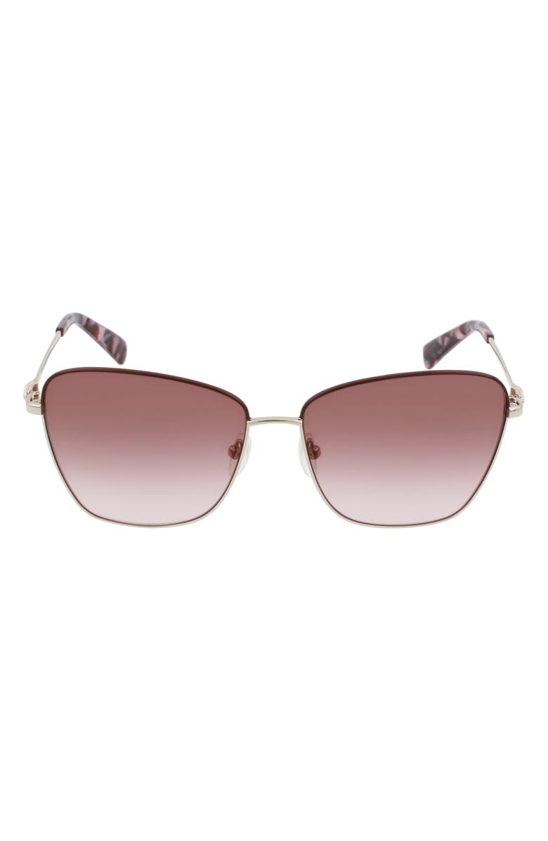 Longchamp Amazone 59mm Rectangle Sunglasses, Main, color, 