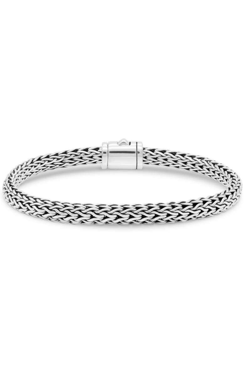 DEVATA Dragon Bone Oval 6mm Chain Bracelet in Sterling Silver, Alternate, color, Silver