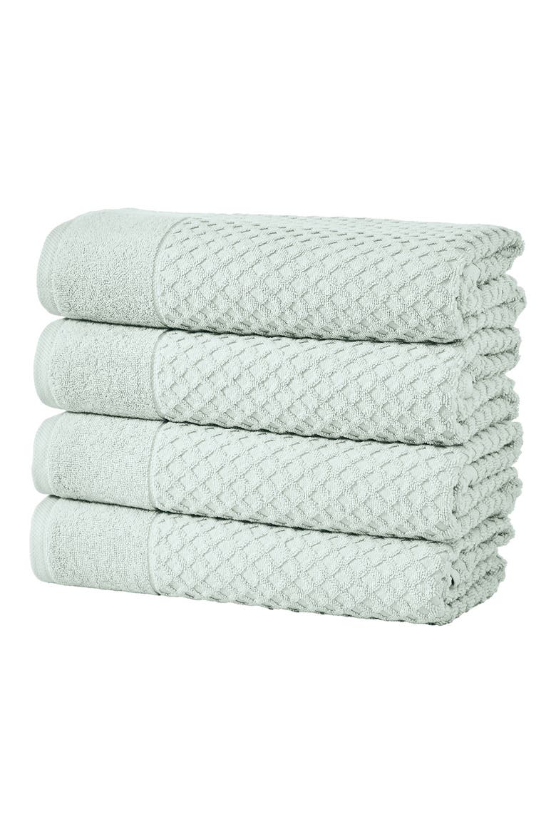Diamond Waffle Texture 4-Pack Bath Towel Set, Main, color, PASTEL BLUE