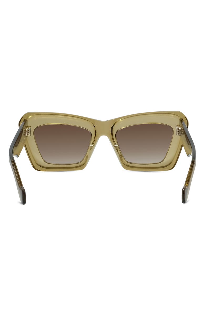 Loewe Chunky Anagram 46mm Rectangular Sunglasses, Alternate, color, Shiny Dark Green / Gradient