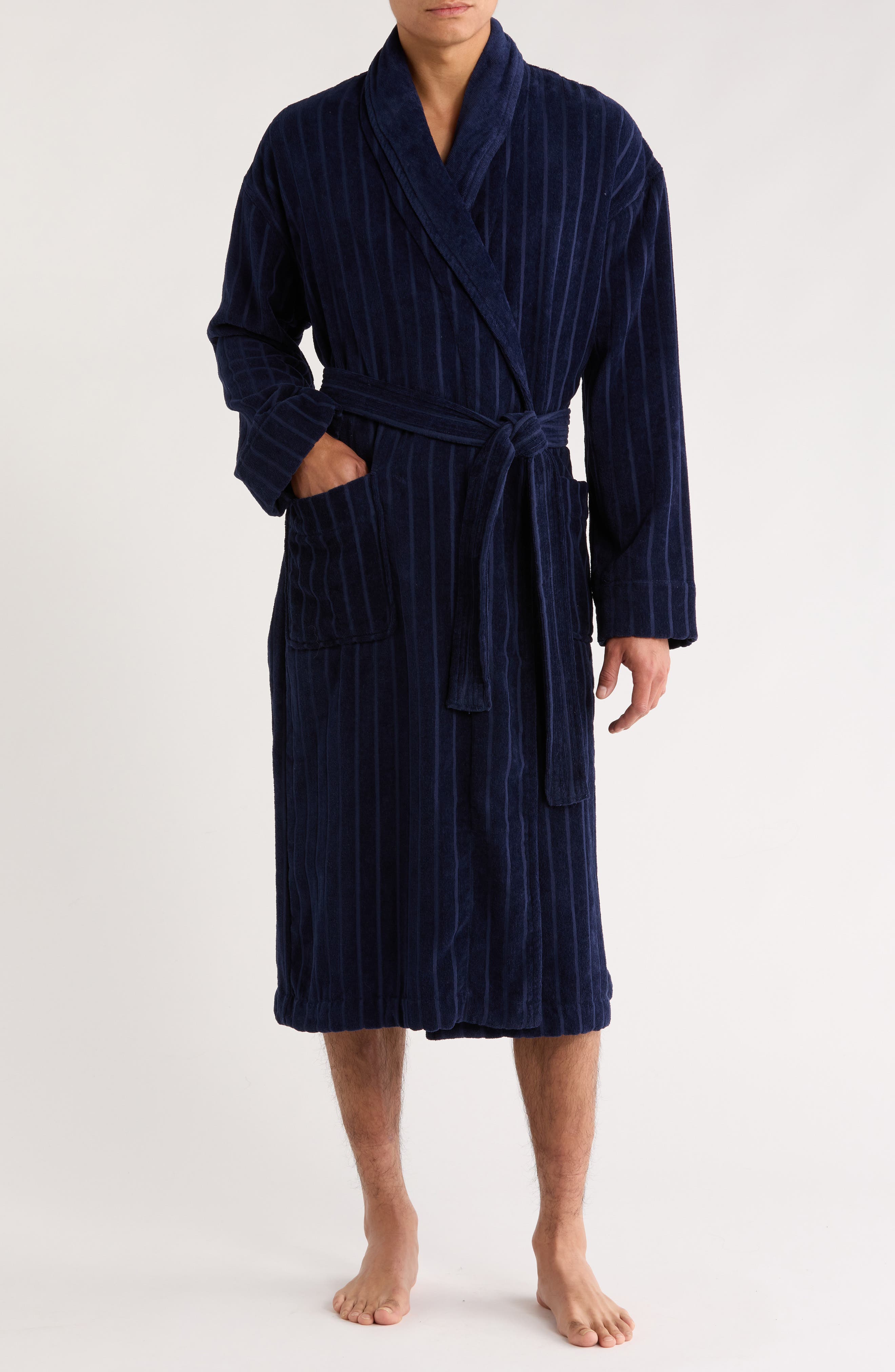 Majestic International Shawl Collar Textured Cotton Robe
