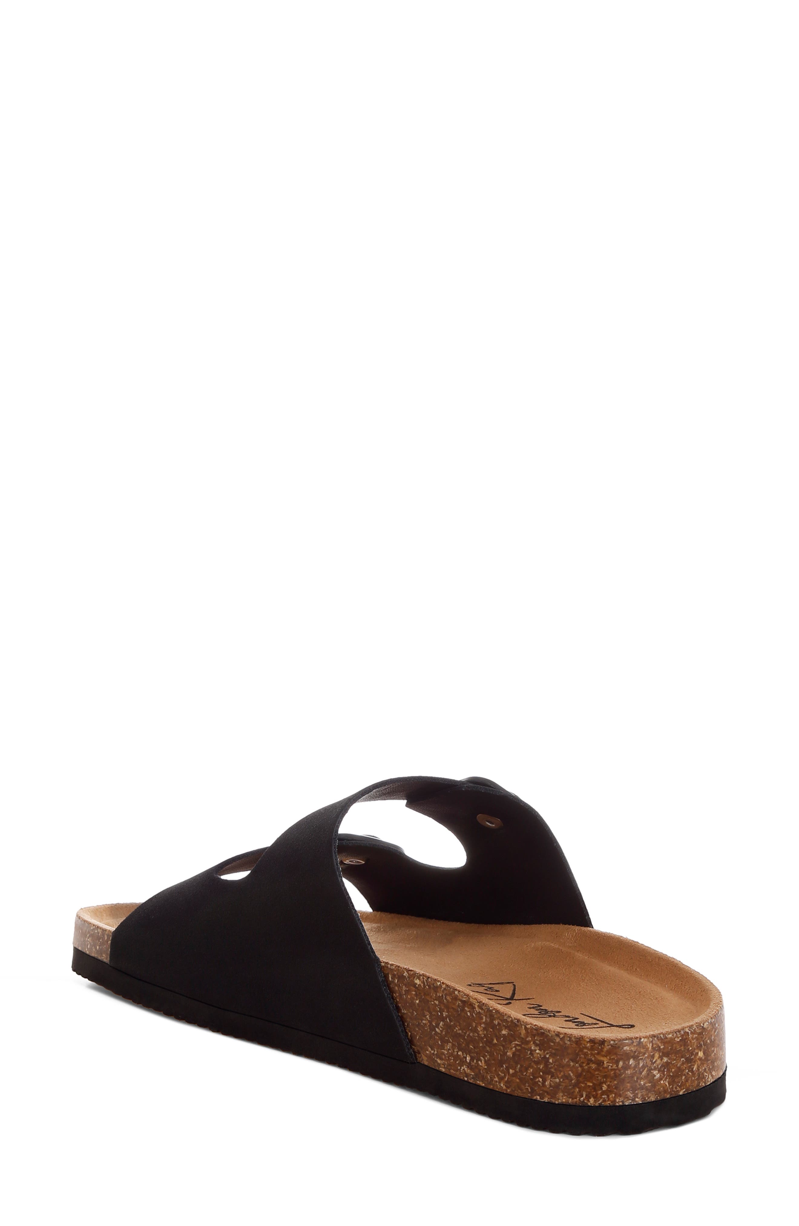 LONDON RAG Gloriosa Double Strap Slide Sandal, Alternate, color, Black