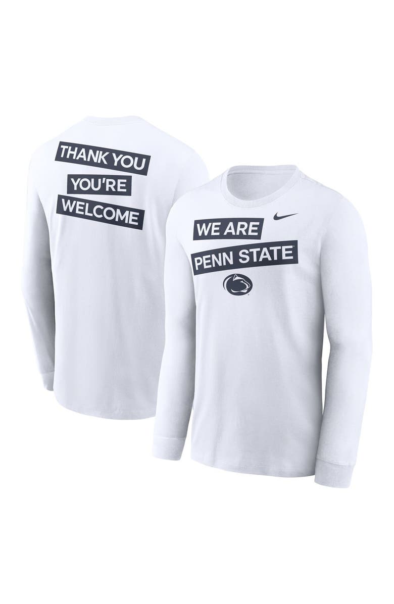 Nike Men's Nike White Penn State Nittany Lions Two-Hit Classic Location Long Sleeve T-Shirt, Alternate, color, White