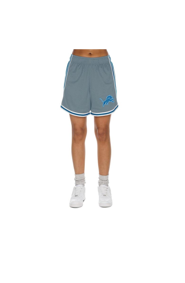 New Era Women's New Era Silver/Blue Detroit Lions Sport Classics Mesh Shorts, Alternate, color, Silver
