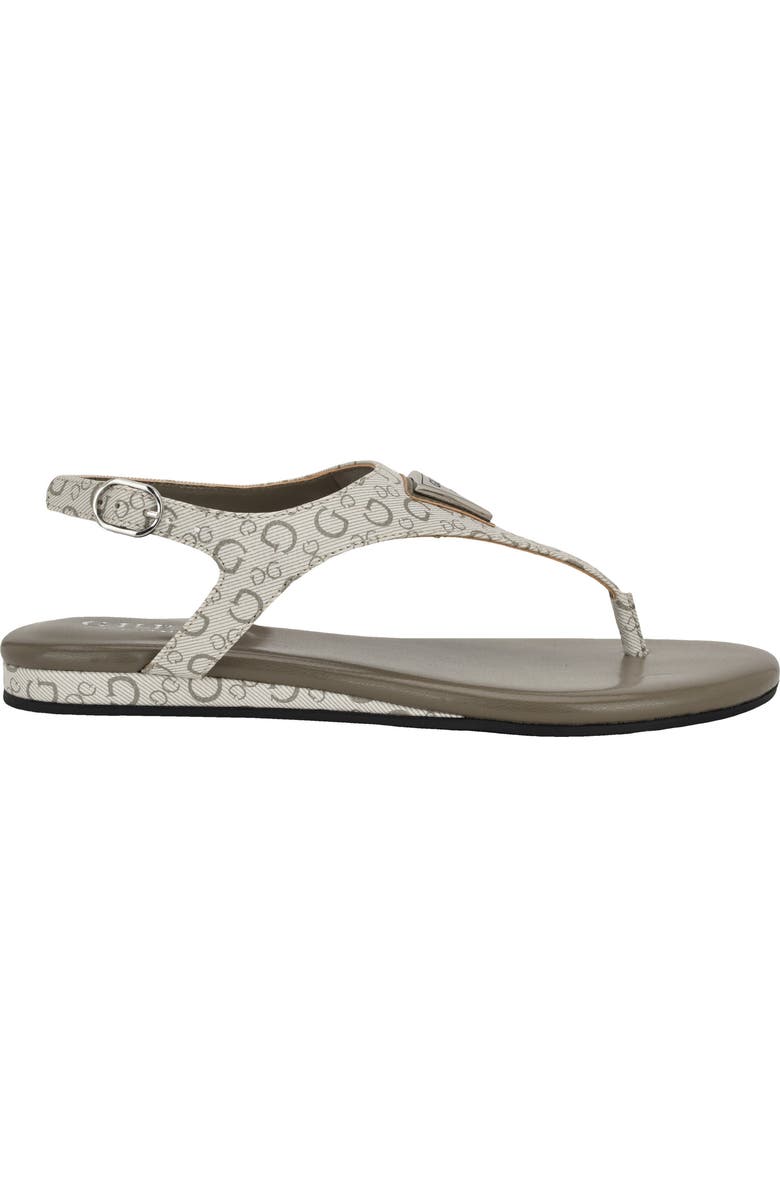 GUESS Jerrah Faux Leather Thong Sandal, Alternate, color, White