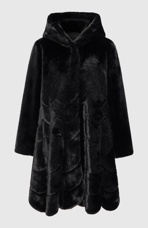 Lyla Grant Faux Fur Mink Reversible Parka Coat In Black