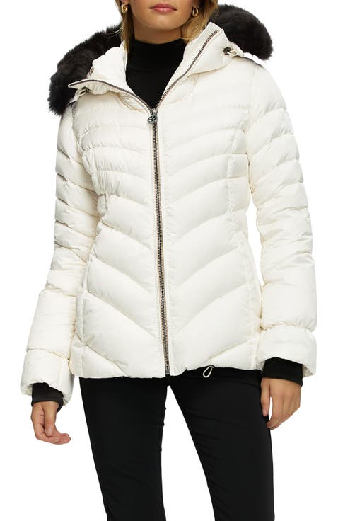 Apres-Ski Chevron Parka with Detachable Toscana Lamb Hood Trim