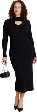 ELOQUII Heart Cutout Midi Dress