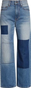 Veronica Beard Dylan Patchwork Straight Leg Jeans