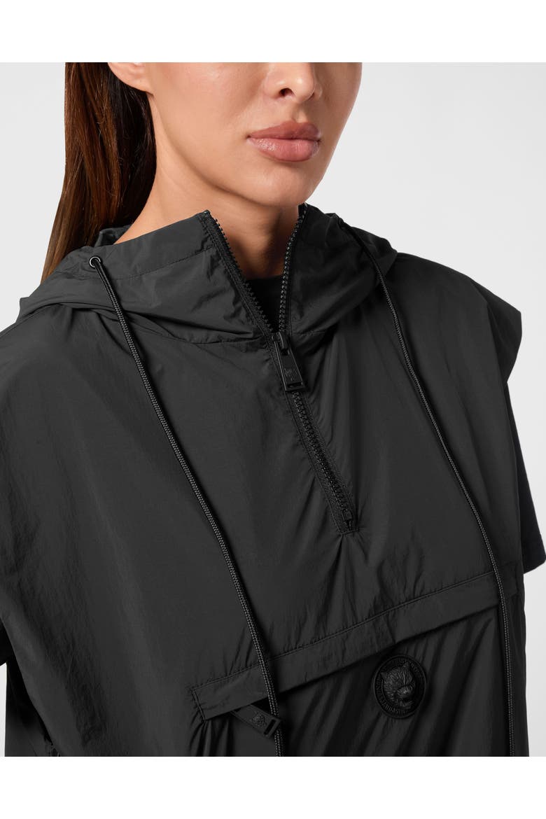 Hooded Zipped Vest With Pockets Women, Alternate, color, black