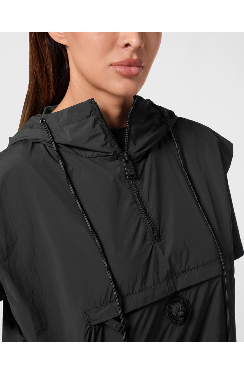 PLEIN SPORT Hooded Zipped Vest With Pockets Women, Alternate, color, Black