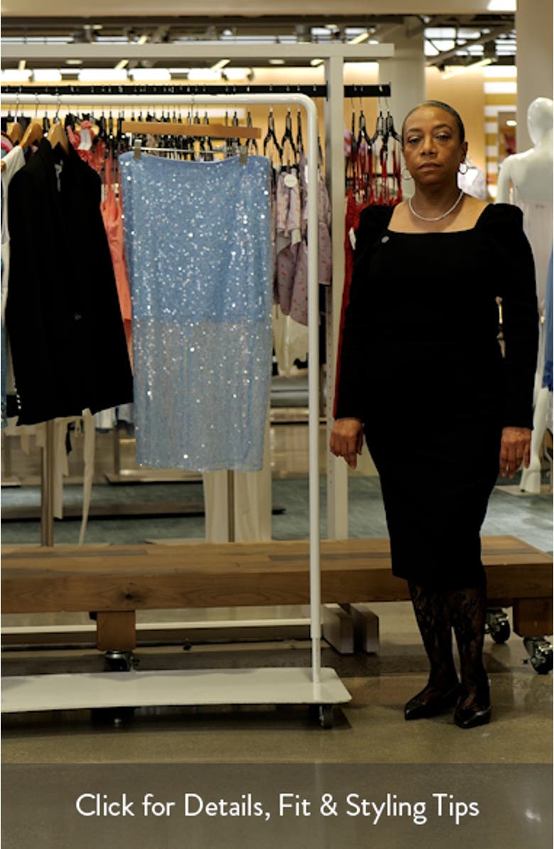 Allora Sequin Mesh Midi Skirt, sales video thumbnail