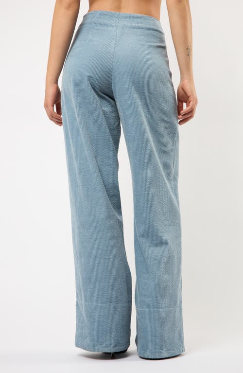Viens Avec Moi The Odyssey Pull-on Wide Leg Corduroy Pants In Blue