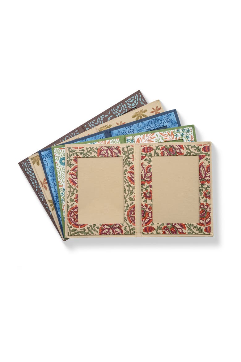 Double Photo Frames Handmade Upcycled Tree-Free Paper - Set of 5, Alternate, color, Bloom