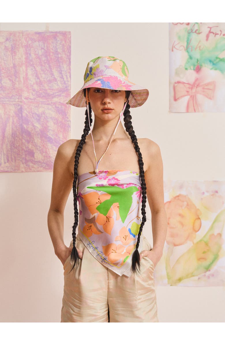 Lost Pattern FRIDA x LOST PATTERN "Frida's Garden" Cotton Reversible Sun Hat, Alternate, color, Pink