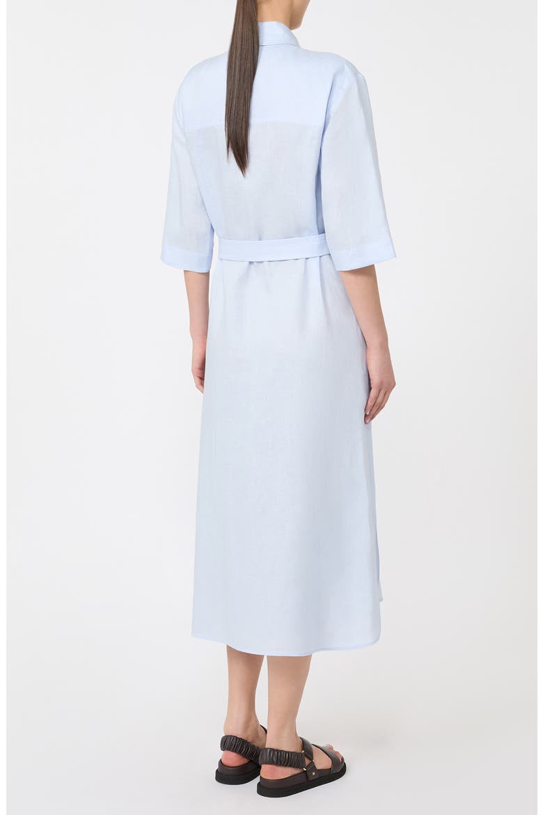 Tabella Belted Linen Shirtdress, Alternate, color, SKY BLUE